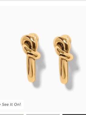 New without card Brighton Gold Interlock Single Knot Hoop Earrings - Gold